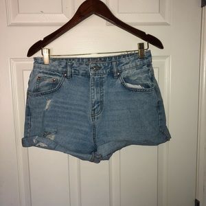 Light Wash Mom Jean Shorts